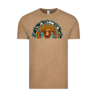 Vintage Coffee turquoise cowhide sunflower headband highland cow Vintage Tee - Jasminsmagicworld