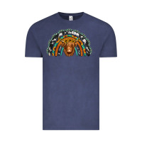 Vintage Denim turquoise cowhide sunflower headband highland cow Vintage Tee - Jasminsmagicworld