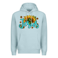 Blue Mist jesus sunflower Premium Hoodie - JahusDesignShop