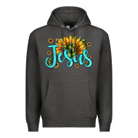 Charcoal Heather jesus sunflower Premium Hoodie - JahusDesignShop