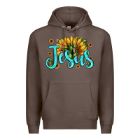 Coffee jesus sunflower Premium Hoodie - JahusDesignShop