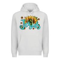 Dove Grey jesus sunflower Premium Hoodie - JahusDesignShop