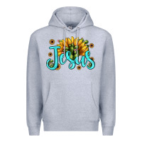 Heather Grey jesus sunflower Premium Hoodie - JahusDesignShop