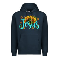 Navy jesus sunflower Premium Hoodie - JahusDesignShop
