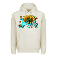 Oatmeal Heather jesus sunflower Premium Hoodie - JahusDesignShop