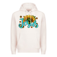 Pale Pink jesus sunflower Premium Hoodie - JahusDesignShop