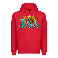 Red jesus sunflower Premium Hoodie - JahusDesignShop