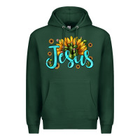 Sports Green jesus sunflower Premium Hoodie - JahusDesignShop