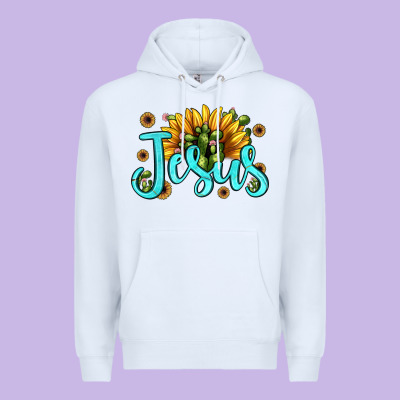 Jesus Sunflower Premium Hoodie Designed By Jahusdesignshop