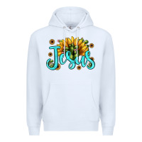 White jesus sunflower Premium Hoodie - JahusDesignShop