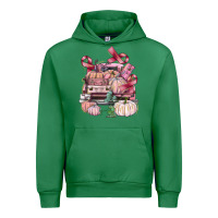 Emerald Breast Cancer truck with pumpkins Urban Hoodie - FaDigitalArtStudio