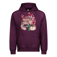 Mauve Wine Breast Cancer truck with pumpkins Urban Hoodie - FaDigitalArtStudio