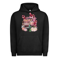 Pigment Black Breast Cancer truck with pumpkins Urban Hoodie - FaDigitalArtStudio