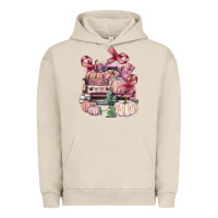 Pigment French Oak Breast Cancer truck with pumpkins Urban Hoodie - FaDigitalArtStudio