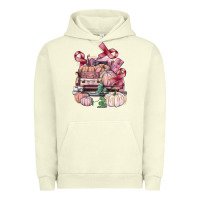 Pigment Pistachio Breast Cancer truck with pumpkins Urban Hoodie - FaDigitalArtStudio