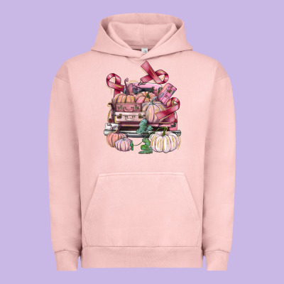 Breast Cancer Truck With Pumpkins Urban Hoodie Designed By Fadigitalartstudio