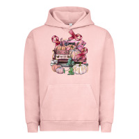 Pigment Salmon Breast Cancer truck with pumpkins Urban Hoodie - FaDigitalArtStudio