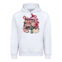 White Breast Cancer truck with pumpkins Urban Hoodie - FaDigitalArtStudio