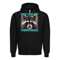 Black sweet but will throw hands Zipper Hoodie - Artiststas