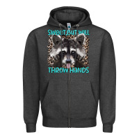 Charcoal Heather sweet but will throw hands Zipper Hoodie - Artiststas