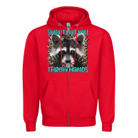 Red sweet but will throw hands Zipper Hoodie - Artiststas