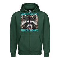 Sports Green sweet but will throw hands Zipper Hoodie - Artiststas