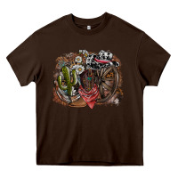 Chocolate Brown western Heavy Core Tee - SublimationCraftShop