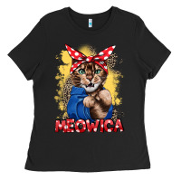 Black Meowica 4th of july Ladies Tee - CowGirlArtShop