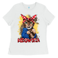 White Meowica 4th of july Ladies Tee - CowGirlArtShop