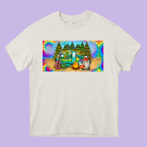 Hippie Soul License Plate Heavy Core Tee Designed By Barkaloodesign