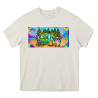 Cream hippie soul license plate Heavy Core Tee - BarkalooDesign
