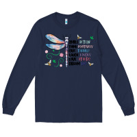 Navy dragonfly smile tink give laugh love dream Long Sleeve Tee - MaliasSmallBusiness