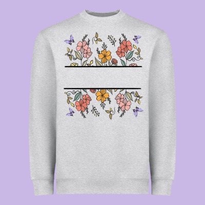 Wildflower Your Text Here Heavyweight Sweatshirt Designed By Maliassmallbusiness