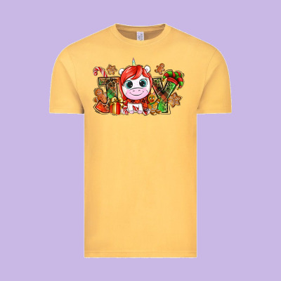 Joy Unicorn Christmas Vintage Tee Designed By Nancycooperartshop