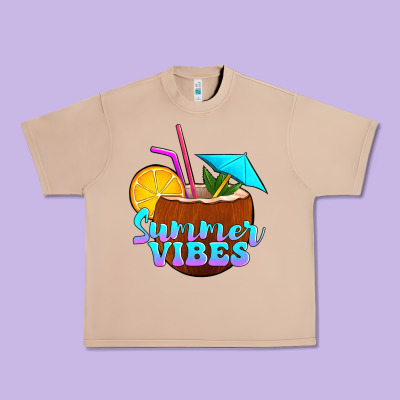 Summer Vibes Coconut Drink Urban Heavy Tee Designed By Jasminsmagicworld