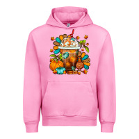 Fuchsia Pink Thanksgiving Frappe Coffee Urban Hoodie - FaDigitalArtStudio