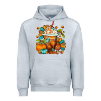Heather Grey Thanksgiving Frappe Coffee Urban Hoodie - FaDigitalArtStudio