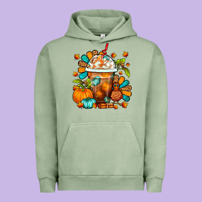 Thanksgiving Frappe Coffee Urban Hoodie Designed By Fadigitalartstudio
