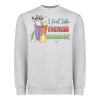 Heather Grey i feel like garbage raccoon Heavyweight Sweatshirt - MaliasSmallBusiness
