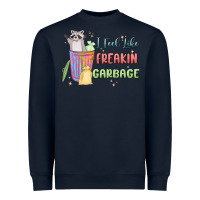 Navy i feel like garbage raccoon Heavyweight Sweatshirt - MaliasSmallBusiness
