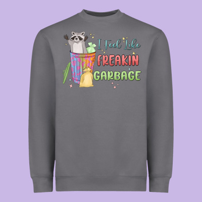 I Feel Like Garbage Raccoon Heavyweight Sweatshirt Designed By Maliassmallbusiness