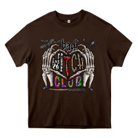 Chocolate Brown bad witch club Heavy Core Tee - CowhideDigitalArt
