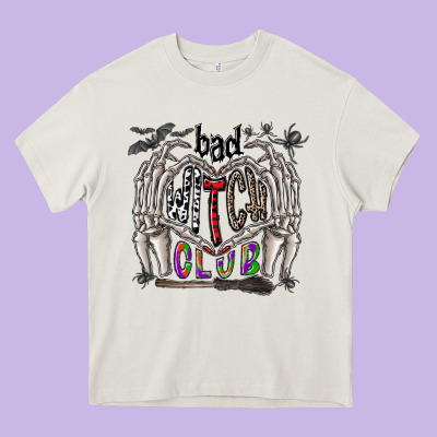 Bad Witch Club Heavy Core Tee Designed By Cowhidedigitalart