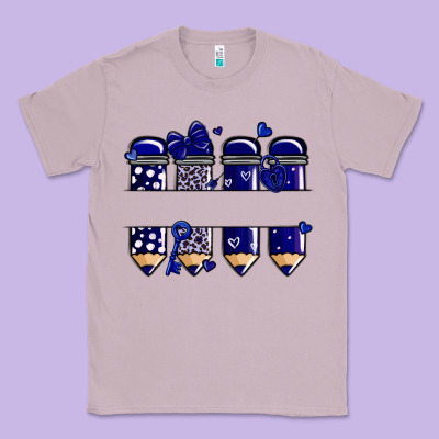Valentine's Day School Pencils Navy Blue Classic Tee Designed By Maliassmallbusiness