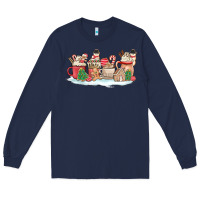 Navy christmas cookie coffe cups Long Sleeve Tee - MaliasSmallBusiness