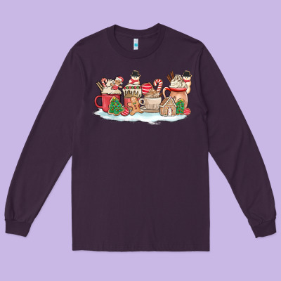Christmas Cookie Coffe Cups Long Sleeve Tee Designed By Maliassmallbusiness