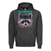 Charcoal Heather cute but feral Zipper Hoodie - Artiststas