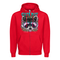 Red cute but feral Zipper Hoodie - Artiststas