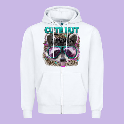 Cute But Feral Zipper Hoodie Designed By Artiststas