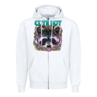 White cute but feral Zipper Hoodie - Artiststas